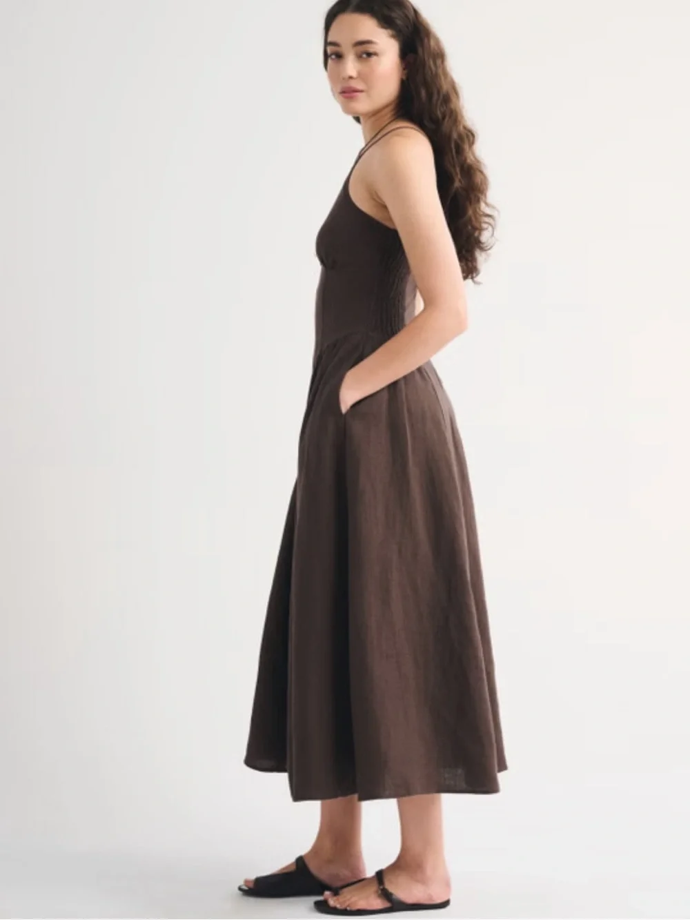 Abercrombie & Fitch - 100% Linen Midi Dress